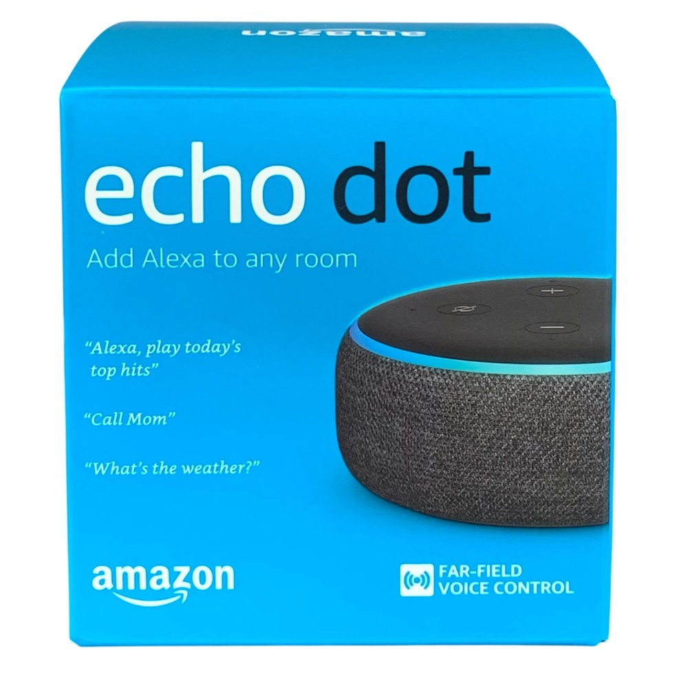 Amazon Echo Dot 3rd Gen Smart Speaker with Alexa Charcoal Fabric New in Box